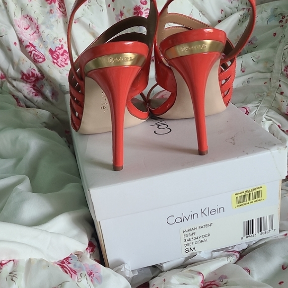 Calvin Klein Pink and Gold Strappy Heels - Picture 4 of 6